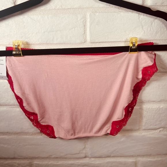 NWT Soma Embraceable Lace Bikini Underwear Panty Soft Pink/ Azalea Small #0527 - Picture 2 of 8